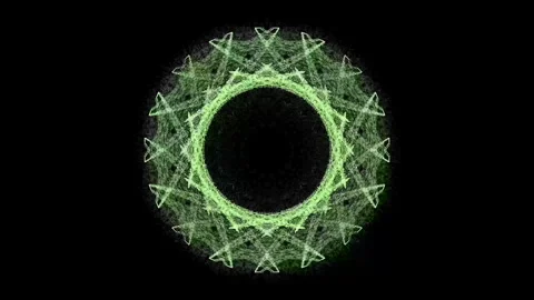 Green Particle Mandala Circle Animation Dark 動画素材 339575055