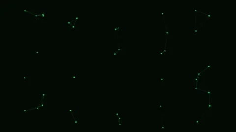 Green Particle Network Orbital Node Network Loop Vídeo Stock 342611894