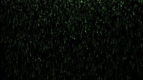 Green Particle Rain Falling Down on Black Background Video stock 321373071