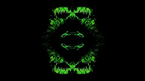 Green particle simulation, with a black background 库存影片 279048922