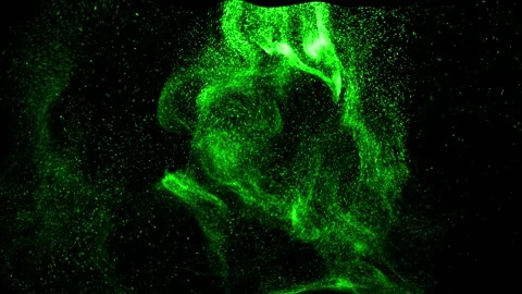 Green particle smoke loop animation Video stock 145897248