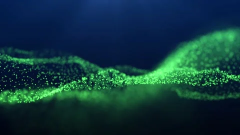 Green particle wave background with Nature light - 4K Resolution Stock Footage 201293471