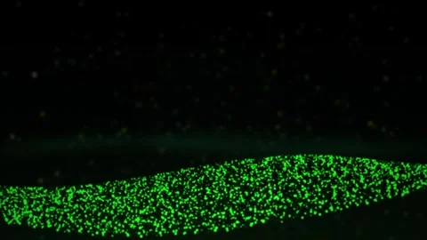 Green particle wave flowing seamless loop motion background Stock Footage 344799266