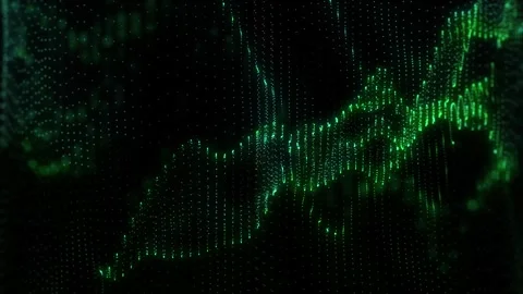 Green Particle Wave Seamless Loop Stock Footage 342045255