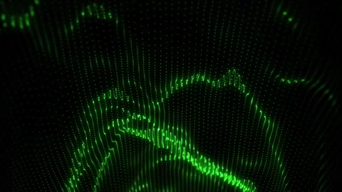 Green Particle Wave Surface Seamless Loop 2 Stock Footage 342045222