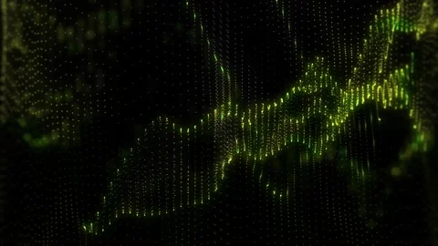 Green Particle Wave Surface Seamless Loop Stock Footage 342047065
