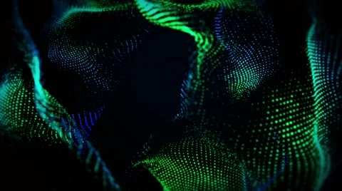 Green Particle Waves Stock After Effects