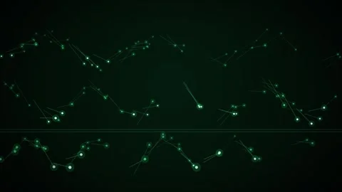 Green Particle Waves Digital Screensaver Background 库存影片 344258008