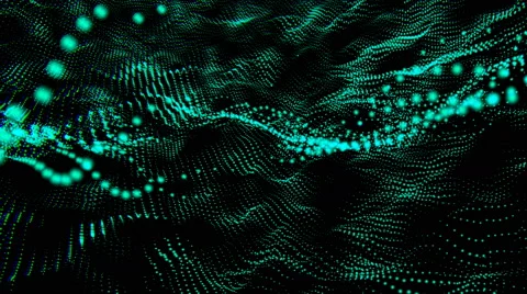 Green particles on black background Stock Footage 46051180