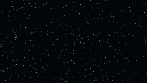 Green Particles Drifting on Black Background Stock Footage 340987046