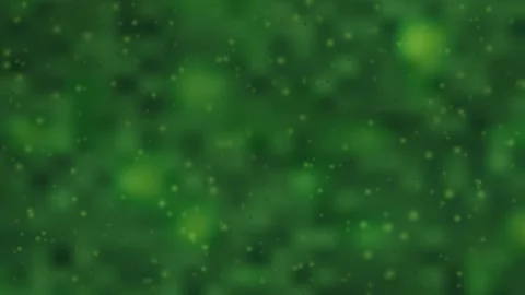 Green particles floating in dark background. 2d animation 스톡 동영상 346281742