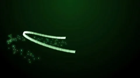 Green particles with glow line Video stock 8661933