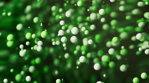Green particles in the inflatable soft balloon, 3d rendering. Stock Footage 346734697