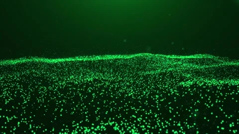 Green Particles Wave Flowing Loop – Abstract 4K Motion Background Stock Footage 341893066
