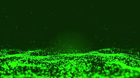 Green particles wave moving bokeh abstract background with shining green fl.. Stock Footage 295194498