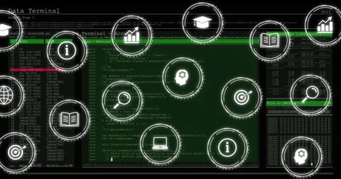 Green PASS message appearing causing icons drifting while panels filling console Stock Footage 310326658