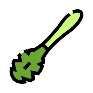 Green pasta server utensil for kitchen cooking Stock Illustration
