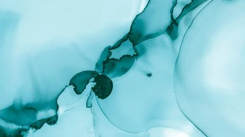 Green Pastel Fluid Splash. Blue Sea Modern Stock Illustration
