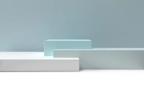 Green pastel interior wall studio room gellary decoration ornament blue whi.. Stock-Illustration