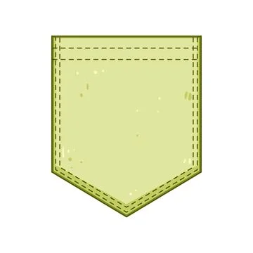Green patch pocket vector design element illustration Illustrazione stock