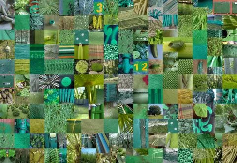 GREEN patchwork photomontage background Stock Illustration