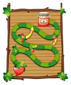 Green path with strawberry jam Illustrazione stock