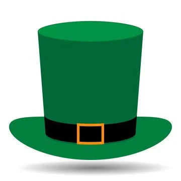 Green Patrick's Hat with shadow Stock Illustration