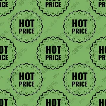 Green Pattern background sale seamless vector. shop black Stock Illustration