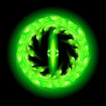 Green pattern on the black background Stock Illustration