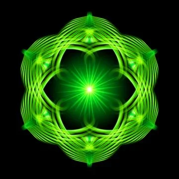 Green pattern on the black background Stock Illustration