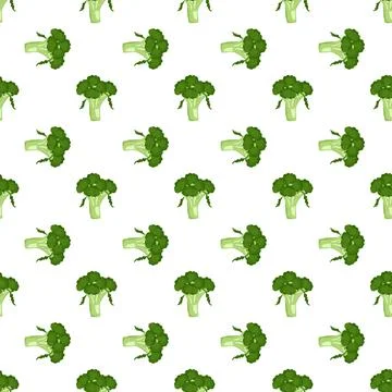Green pattern with broccoli. Stock Illustration