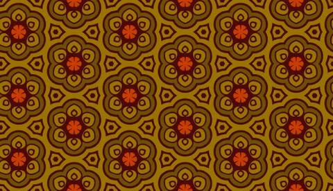 Green pattern with flowers Stock Illustration