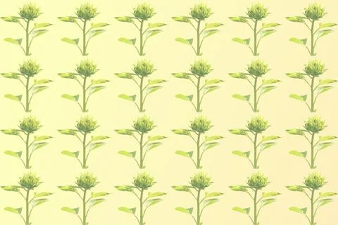 Green pattern of young spring sunflower for design Stock Illustration