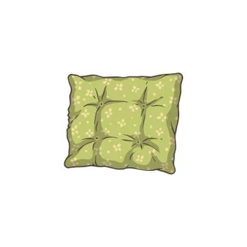Green patterned seat cushion with soft hand drawn texture Stock Illustration