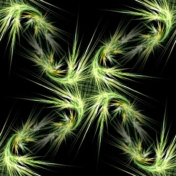 Green patterns on a black background seamless Stock Photos