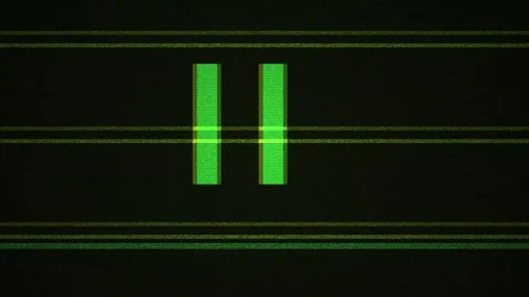 Green pause button on black background. Stock Footage 334342083