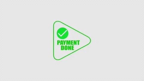 A green payment done triangle badge with a check mark Stock Footage 337080227