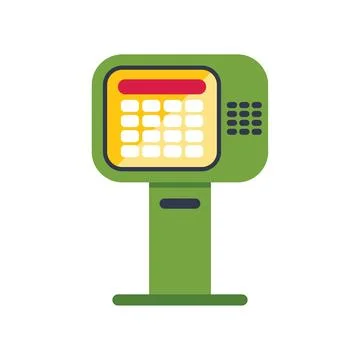 Green payment terminal processing contactless payment Stock Illustration