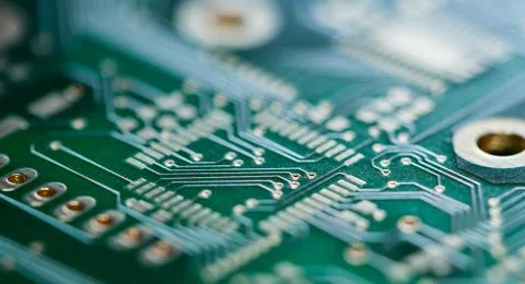 Green pcb (close-up shot) Stock Photos