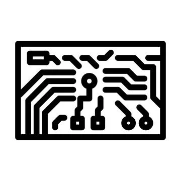 Green pcb copper tracks line icon vector illustration Stock Illustration