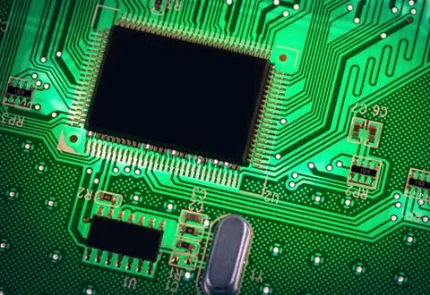 The green pcb on the lighting. Stock Photos