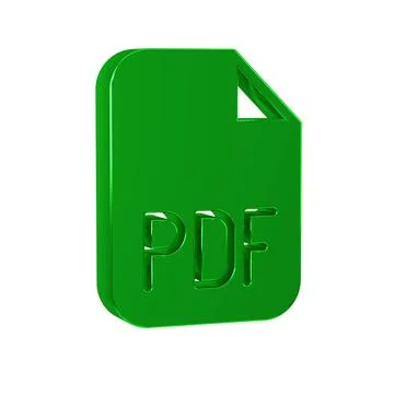 Green PDF file document. Download pdf button icon isolated on transparent bac Illustrazione stock
