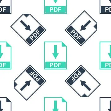 Green PDF file document icon isolated seamless pattern on white background 스톡 일러스트