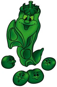 Green Pea And Beans Stock Illustration