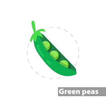 Green Pea flat icon. isolated illustration. Stock Illustration