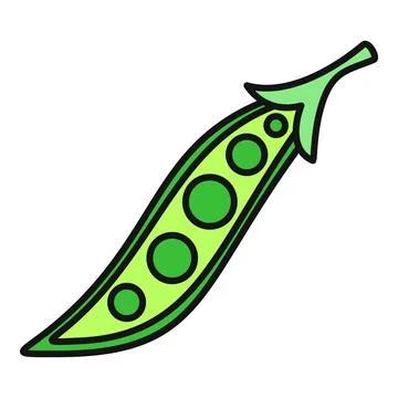 Green pea pod icon representing healthy organic food Stock Illustration