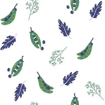 Green pea seamless pattern. Vegetables. Cooking. Perfect for background, text Illustrazione stock