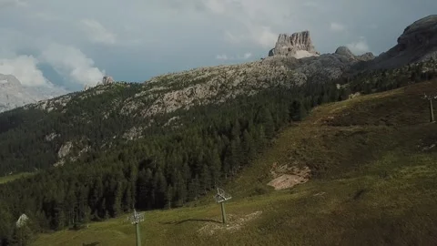 Green Peaks and Floating Clouds in the Dolomites Stock Footage 300935585