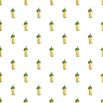 Green pear core seamless pattern on white background Stock Illustration