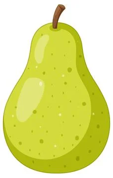 Green Pear Fruit Vector Illustration Isolated on White Background Stock Illustration